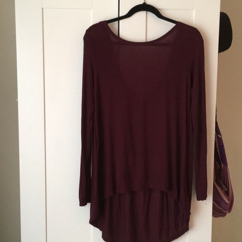 Long sleeve maroon shirt - small